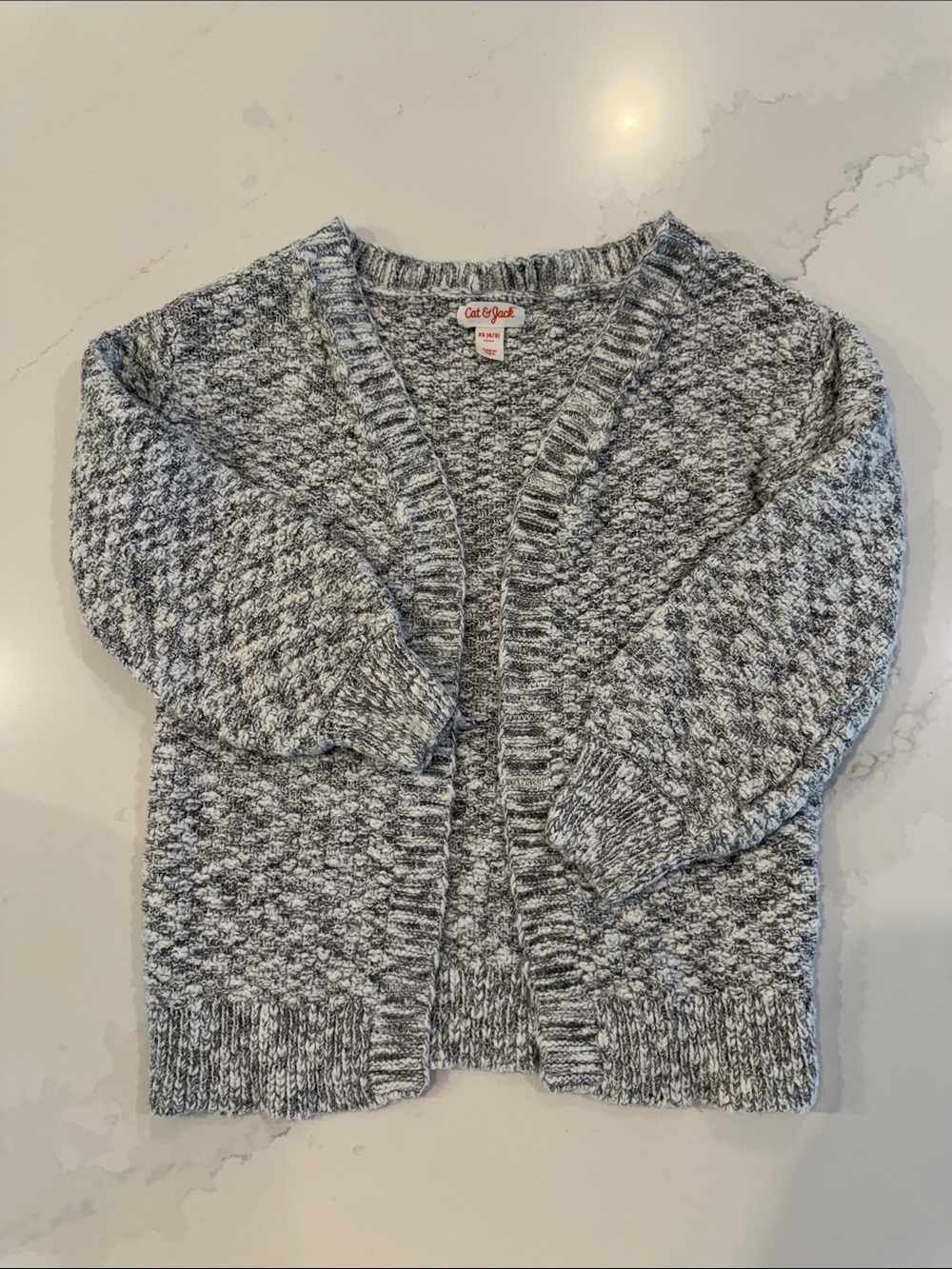 Cat & Jack Gray Marled Open-Front Cardigan Sweater